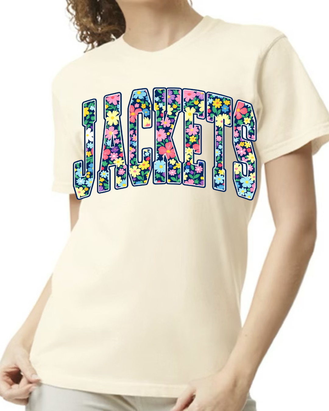 Floral Jackets Tee - ivory