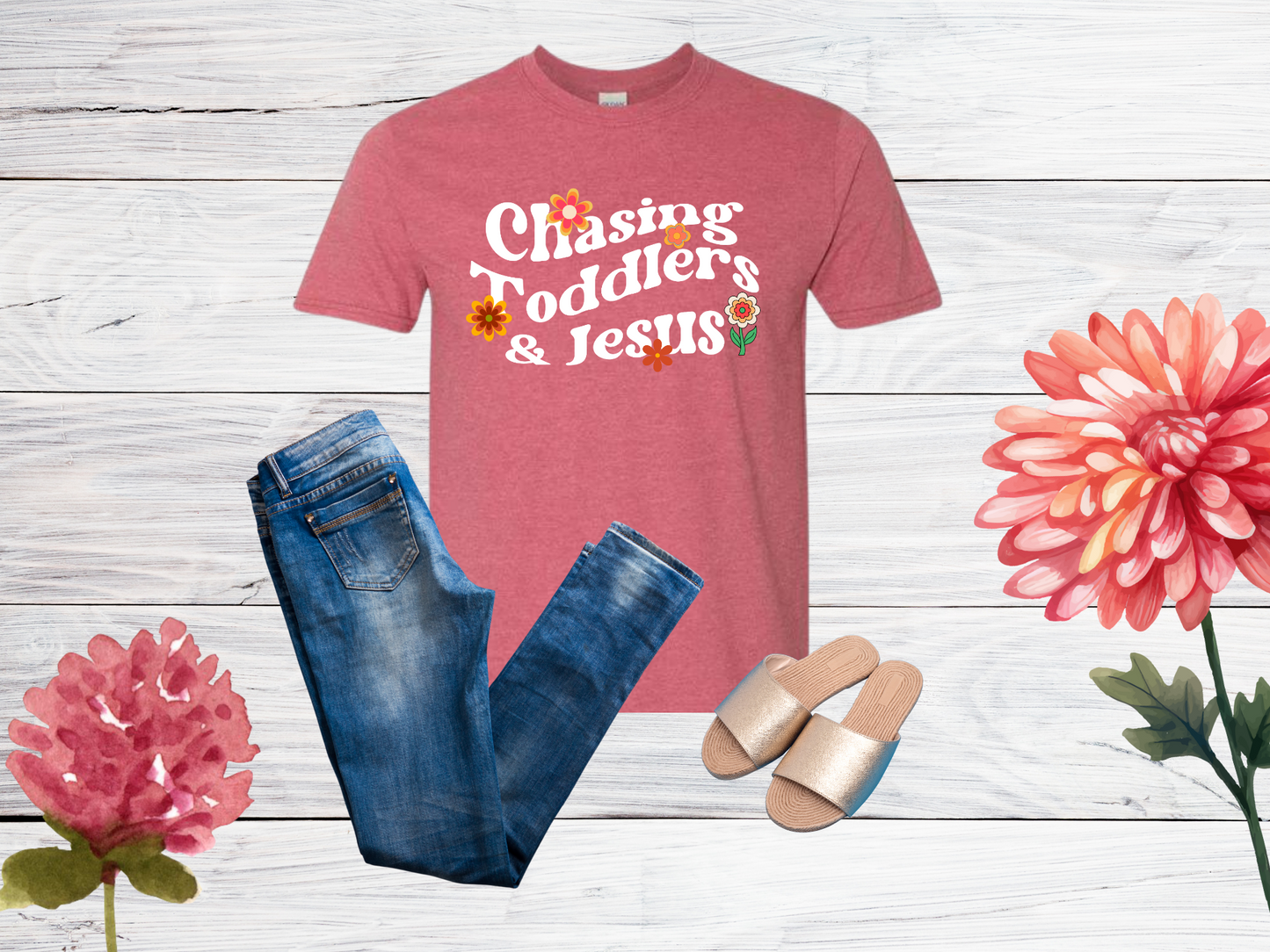 Chasing Toddlers and Jesus T-Shirt