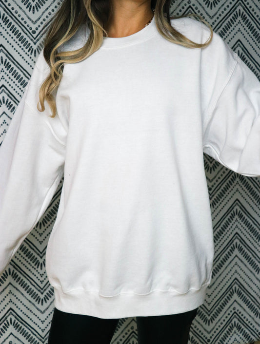 White Gildan Sweatshirt
