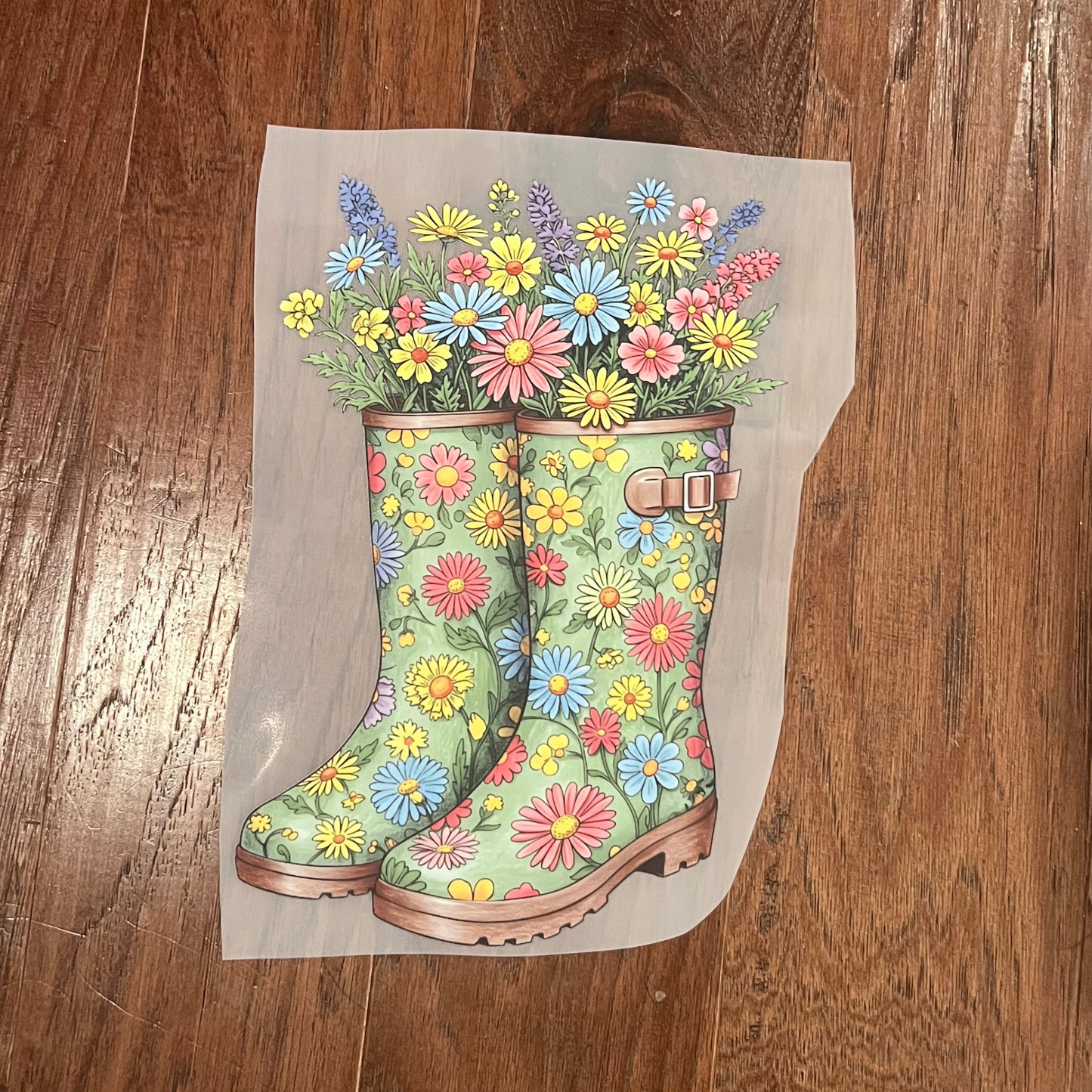 Floral Rainboots DTF Print