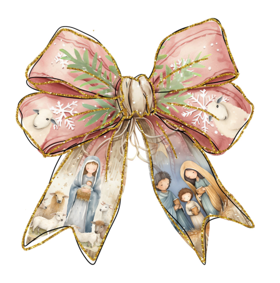 Nativity Bow DTF Print