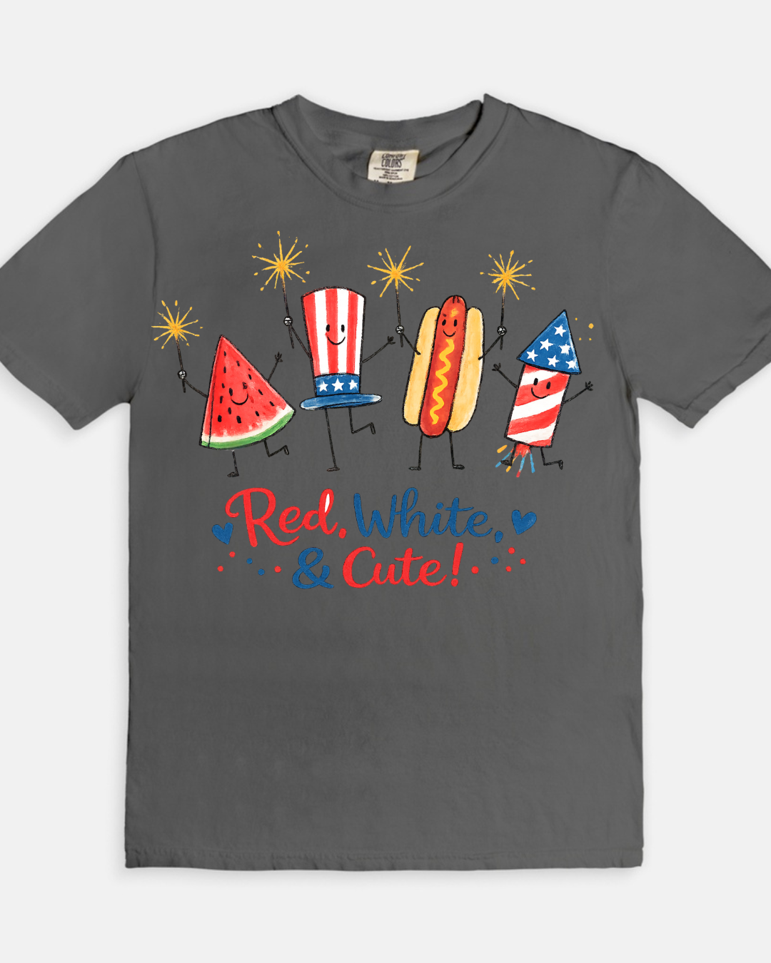 Red, White, and Cute Tee - pepper