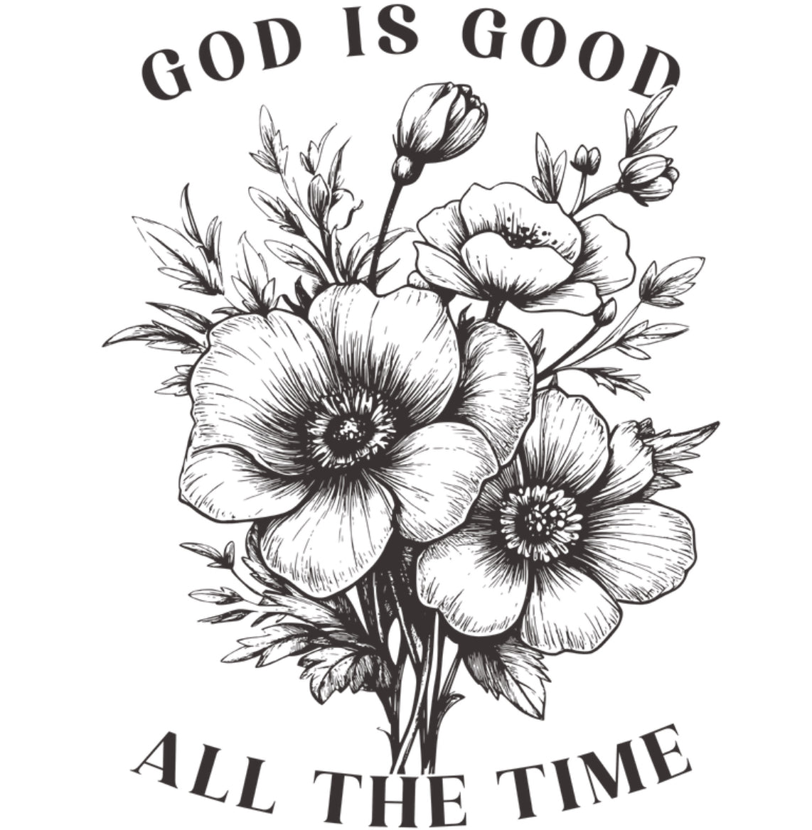 God is Good Dogwood DTF Print