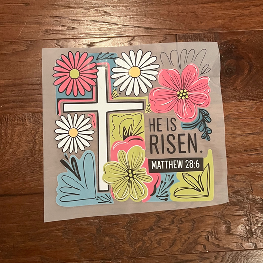 He is Risen Square Design DTF Print