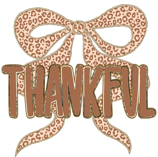 Leopard Thankful DTF Print