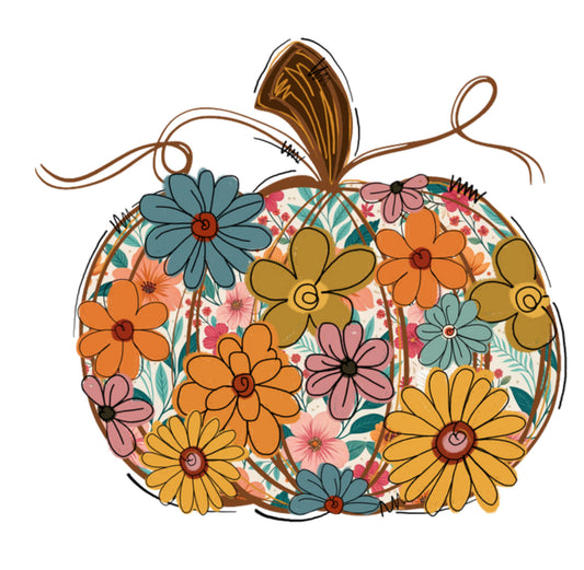 Retro Pumpkin DTF Print