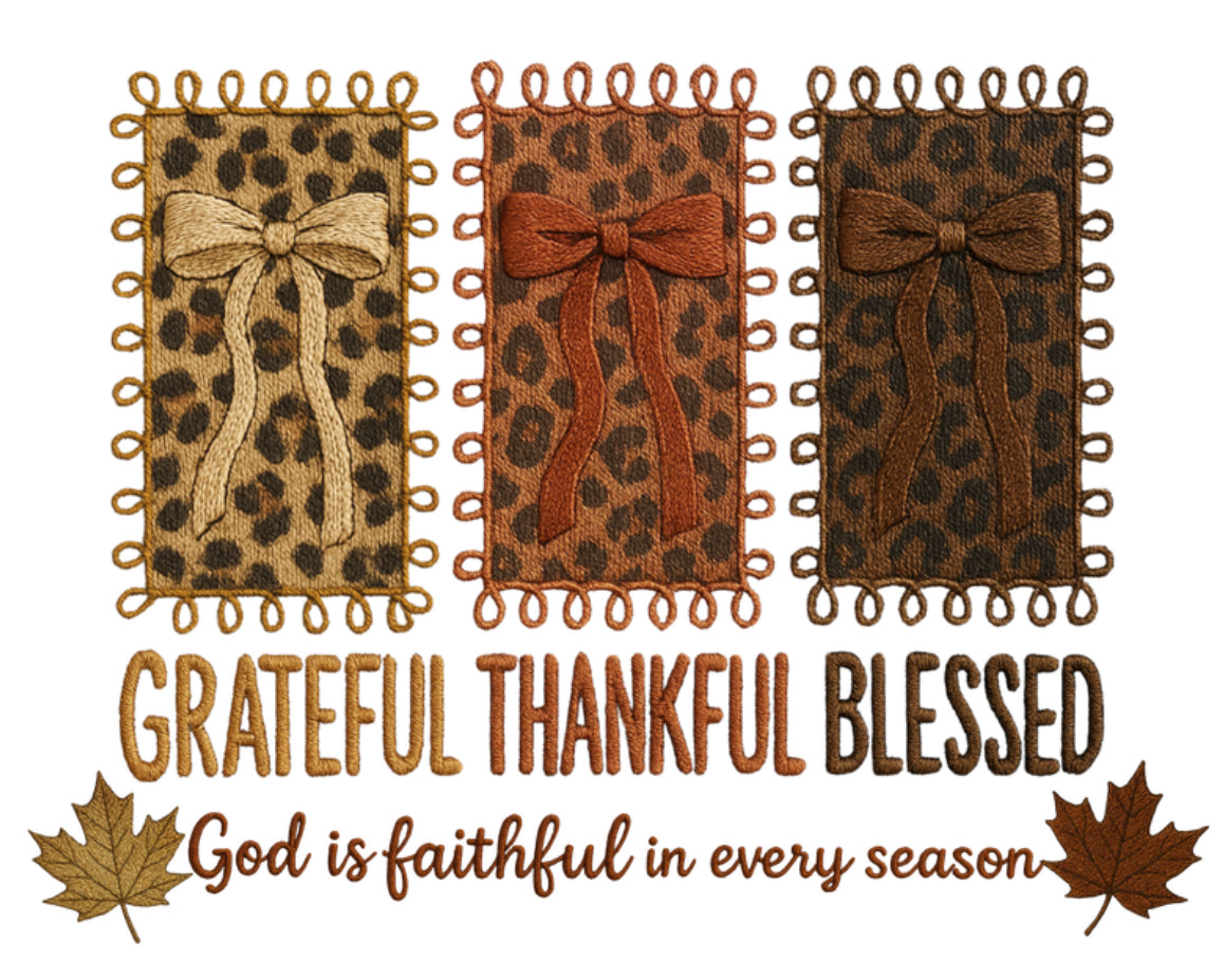 Grateful, Thankful, Blessed DTF Print