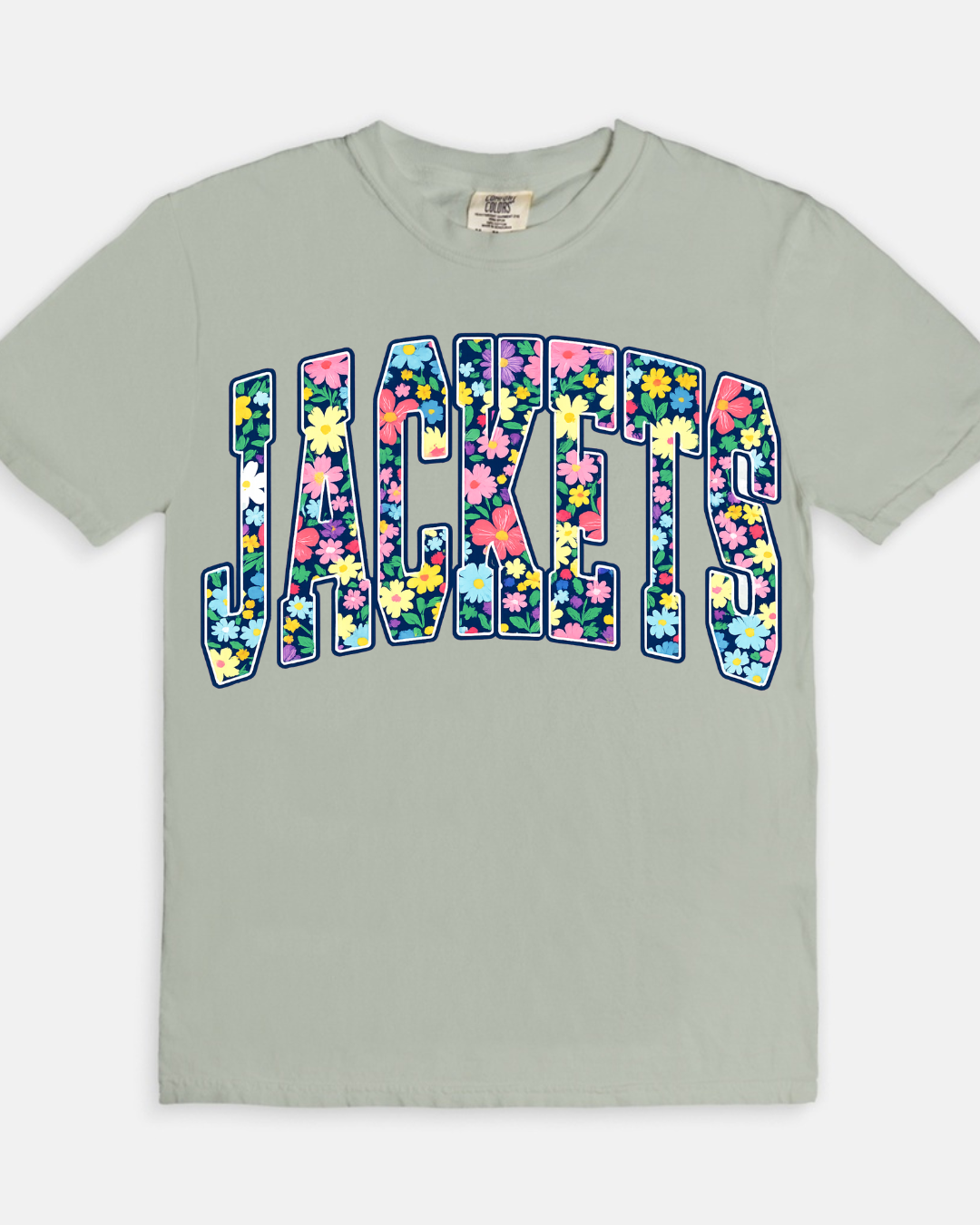 Floral Jackets Tee - gray