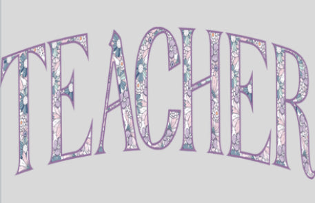 Lilac Teacher DTF Print