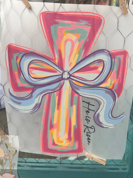 He is Risen Cross DTF Print