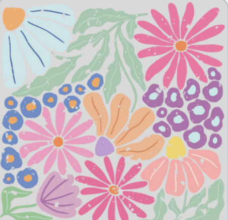 Boho Square Flower DTF Print
