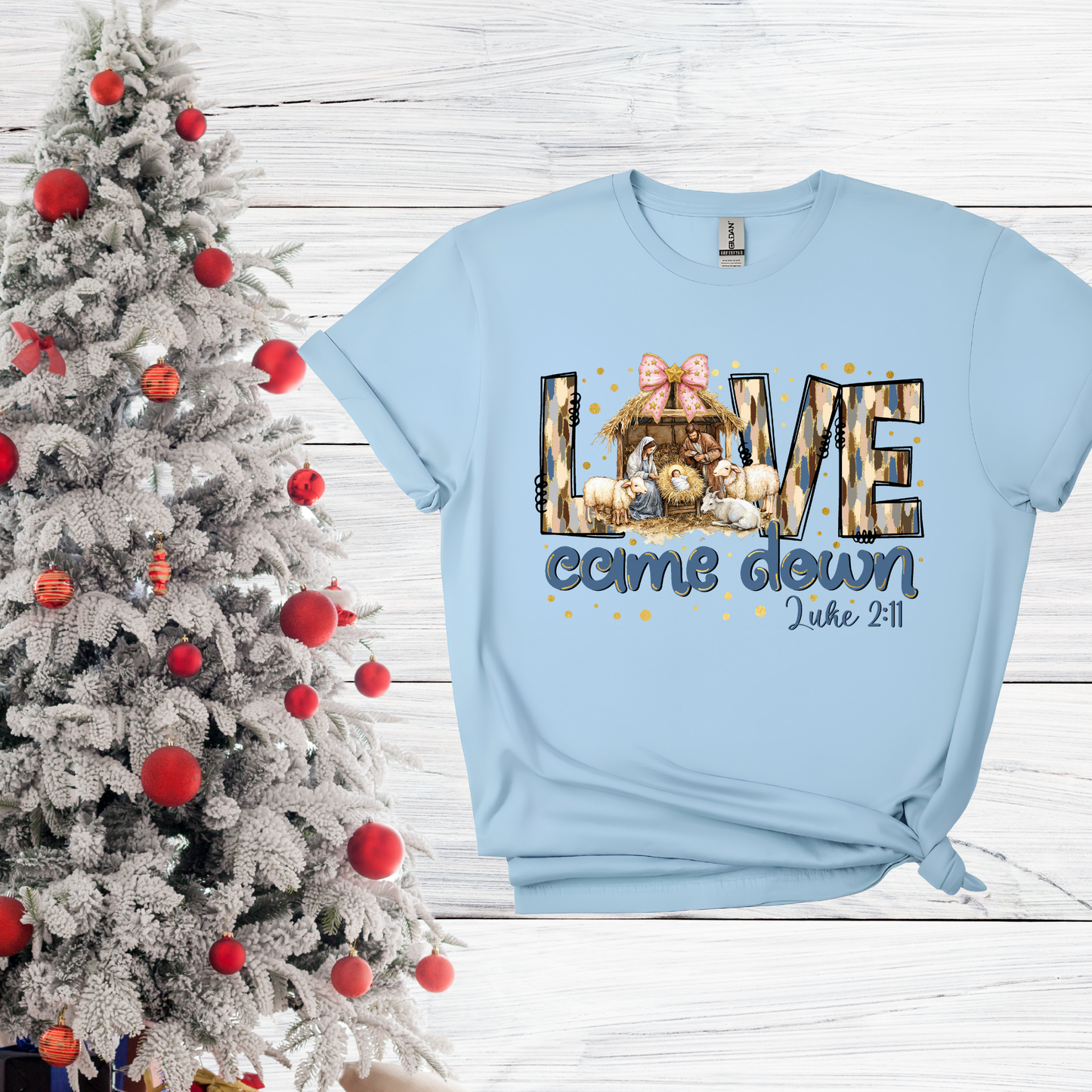 LOVE Came Down Nativity Scene Print