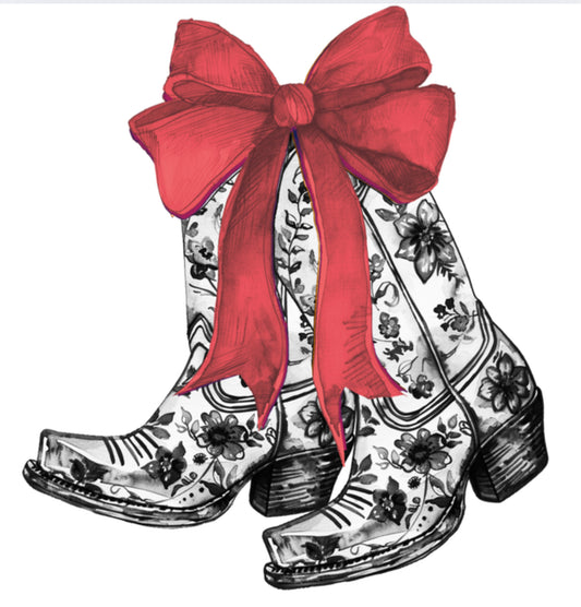 Black and Red Coastal Cowgirl Boots DTF Print
