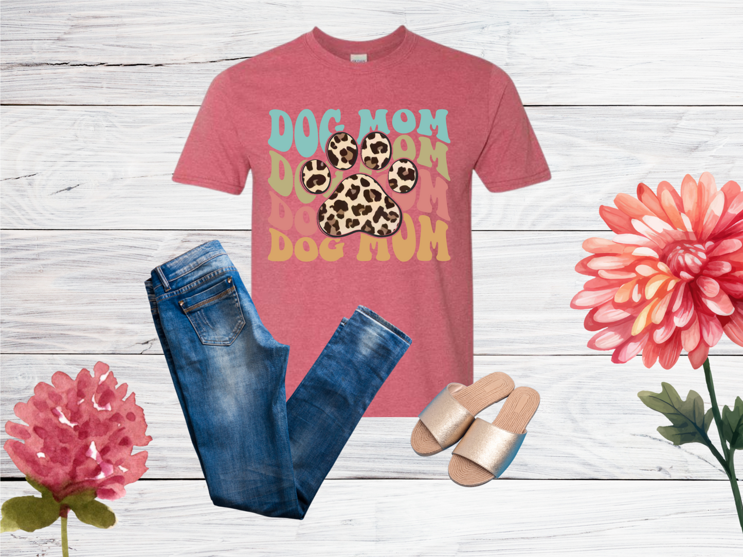 Leopard Dog Mom T-Shirt