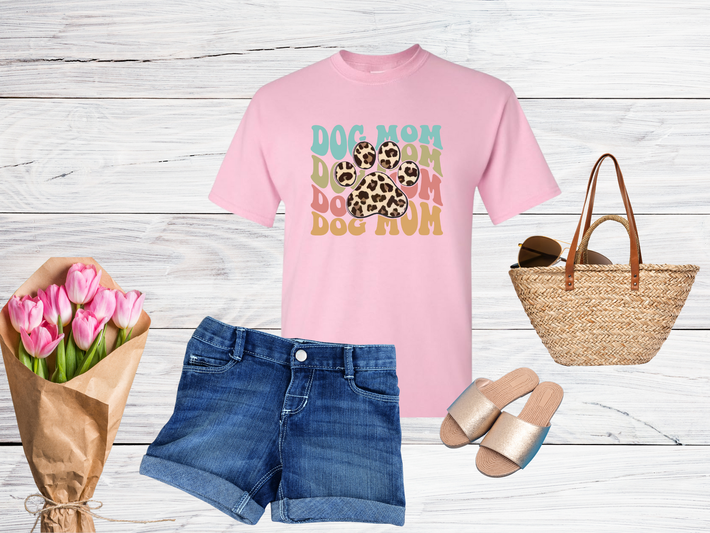 Leopard Dog Mom T-Shirt