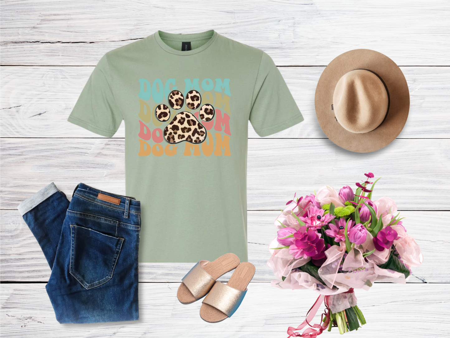 Leopard Dog Mom T-Shirt