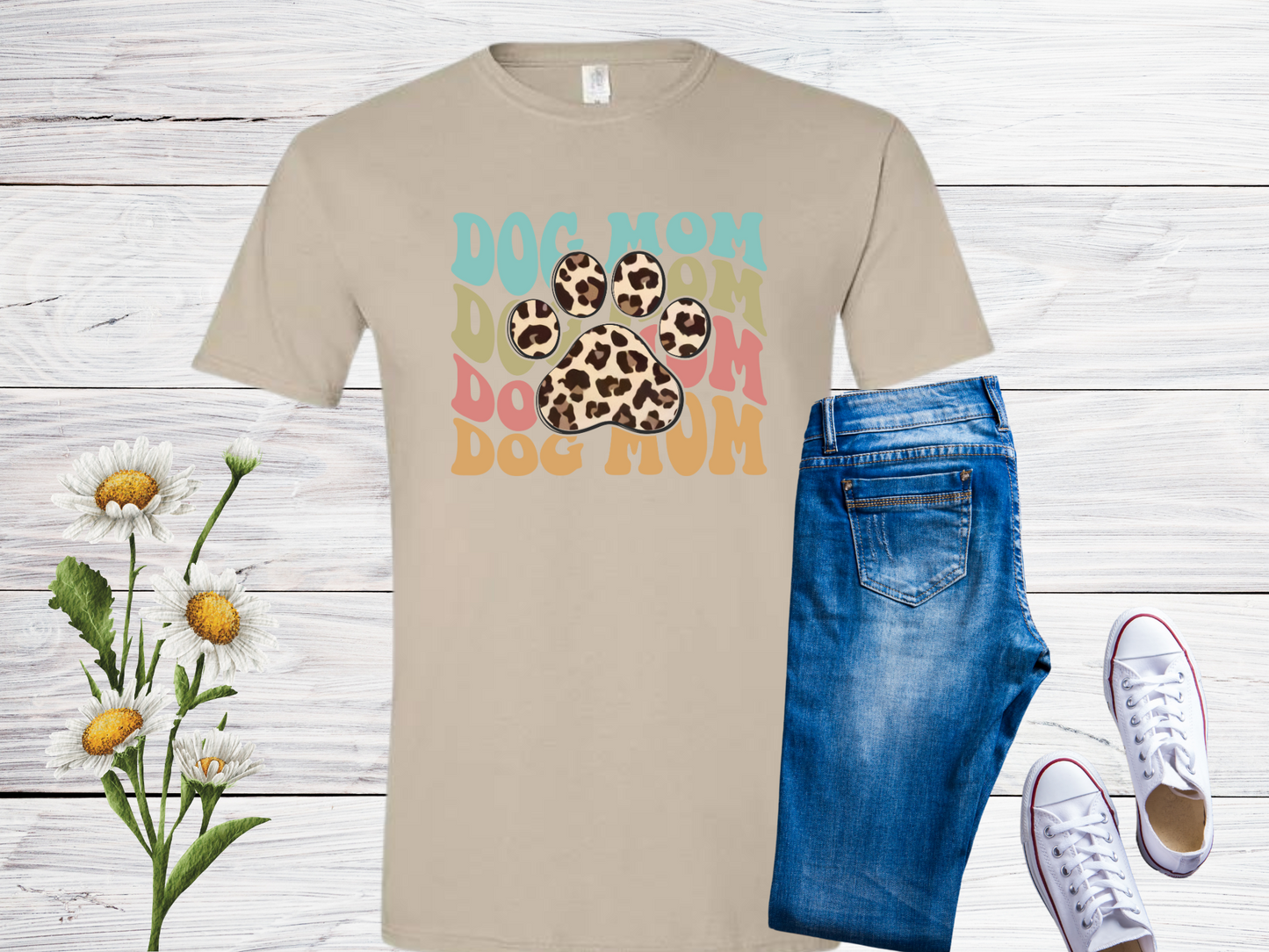 Leopard Dog Mom T-Shirt