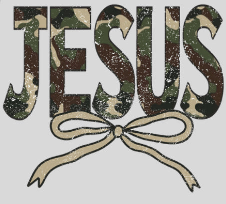 Camo Jesus DTF Print