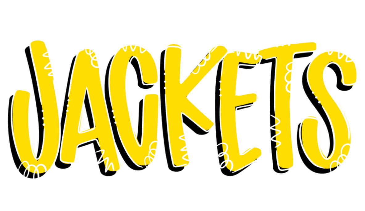 Yellow Jackets Doodle DTF Print