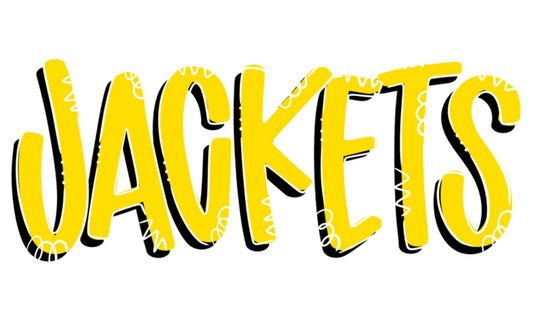 Yellow Jackets Doodle DTF Print