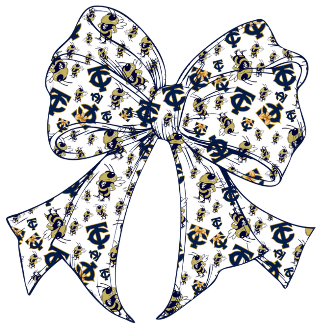 TC Yellow Jackets Bow DTF Print