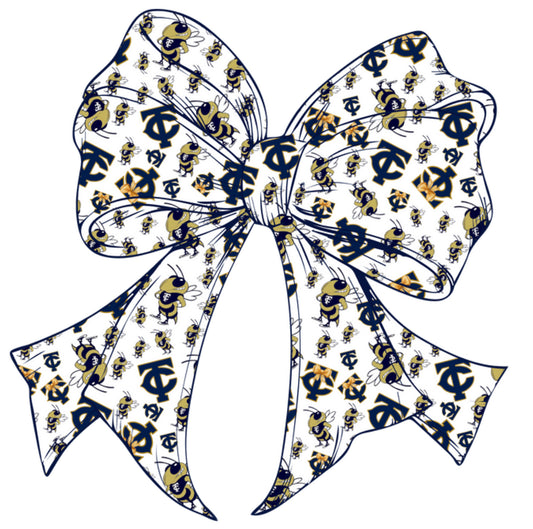TC Yellow Jackets Bow DTF Print