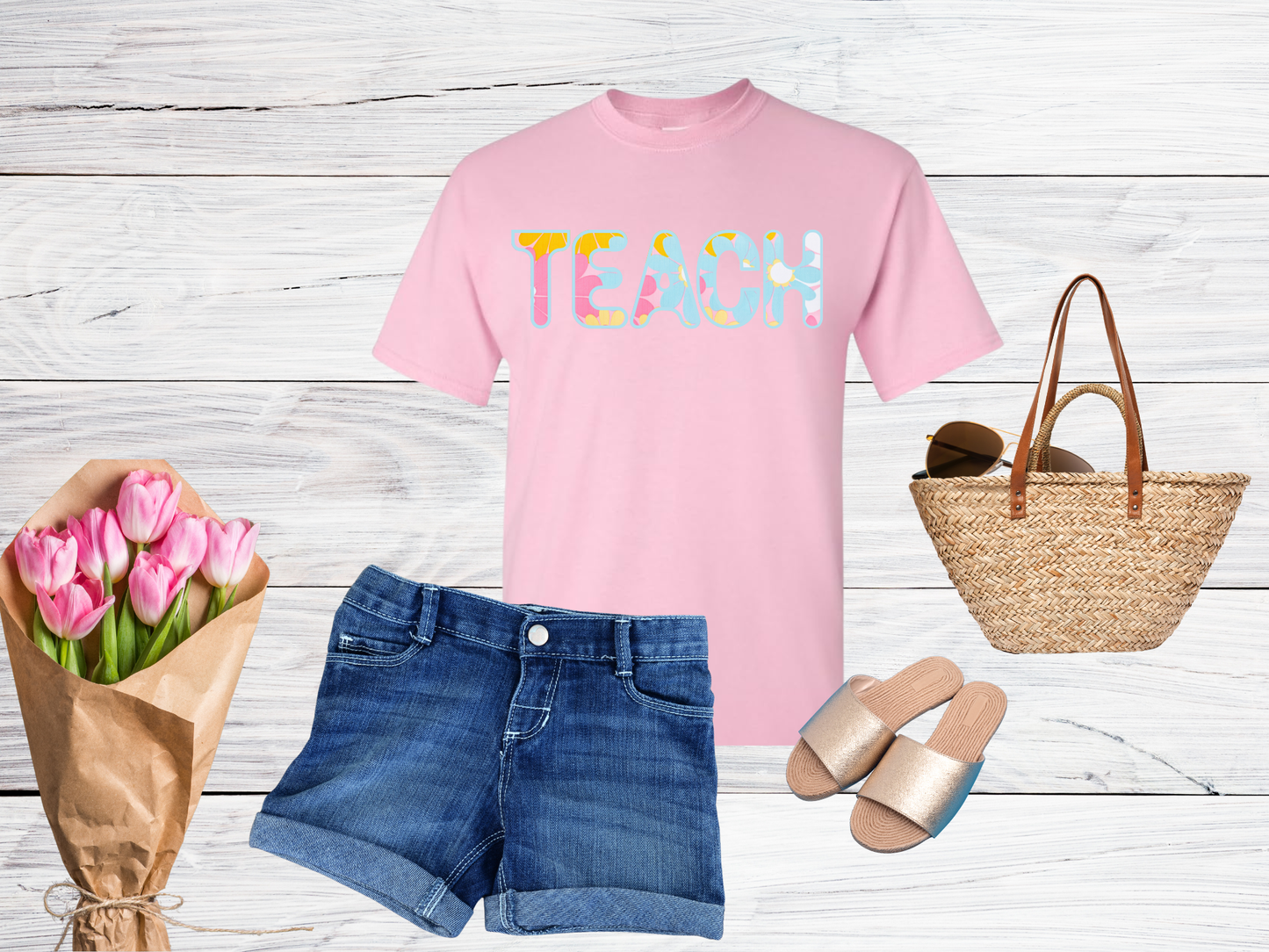 Floral TEACH T-Shirt
