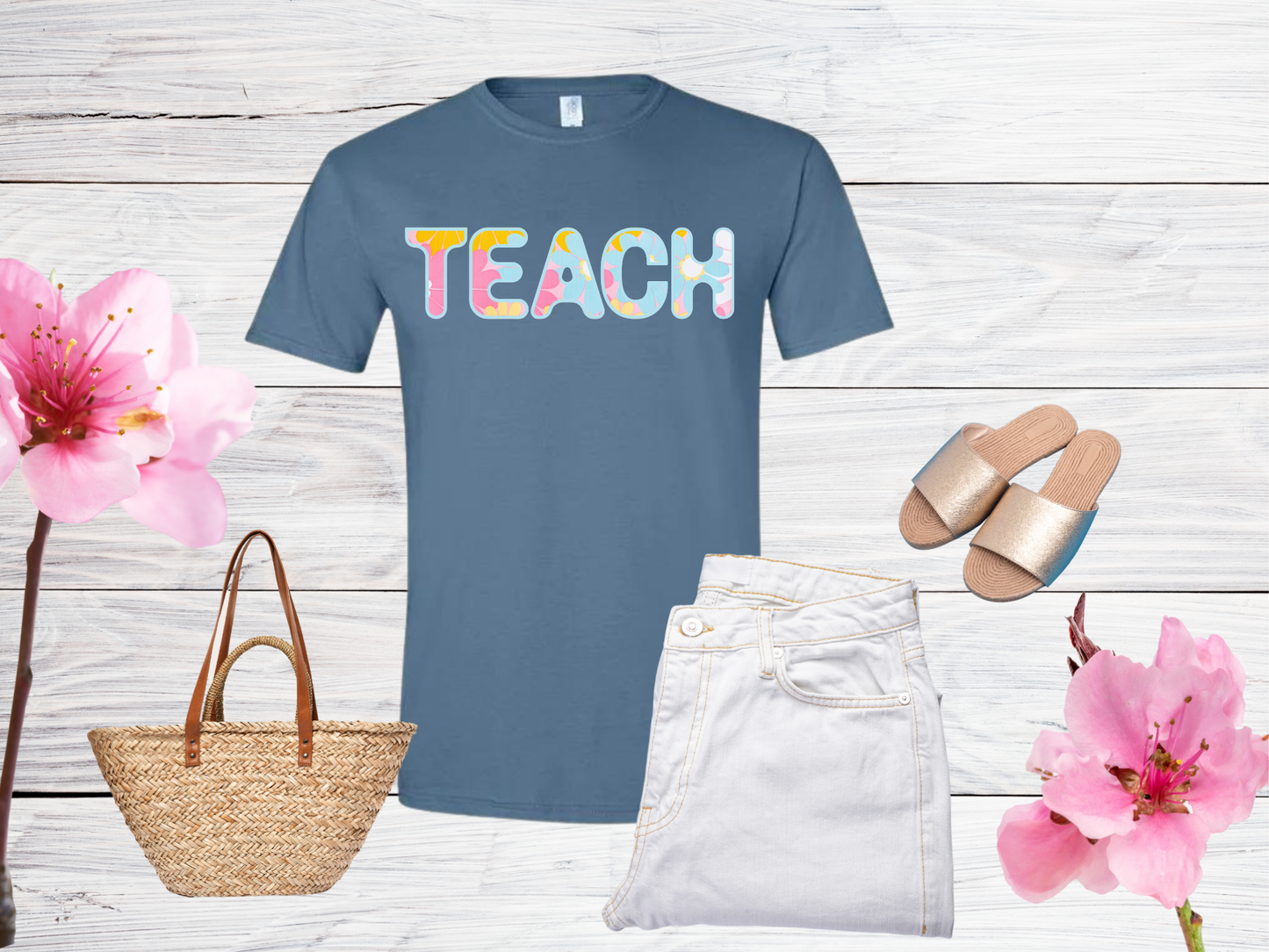 Floral TEACH T-Shirt