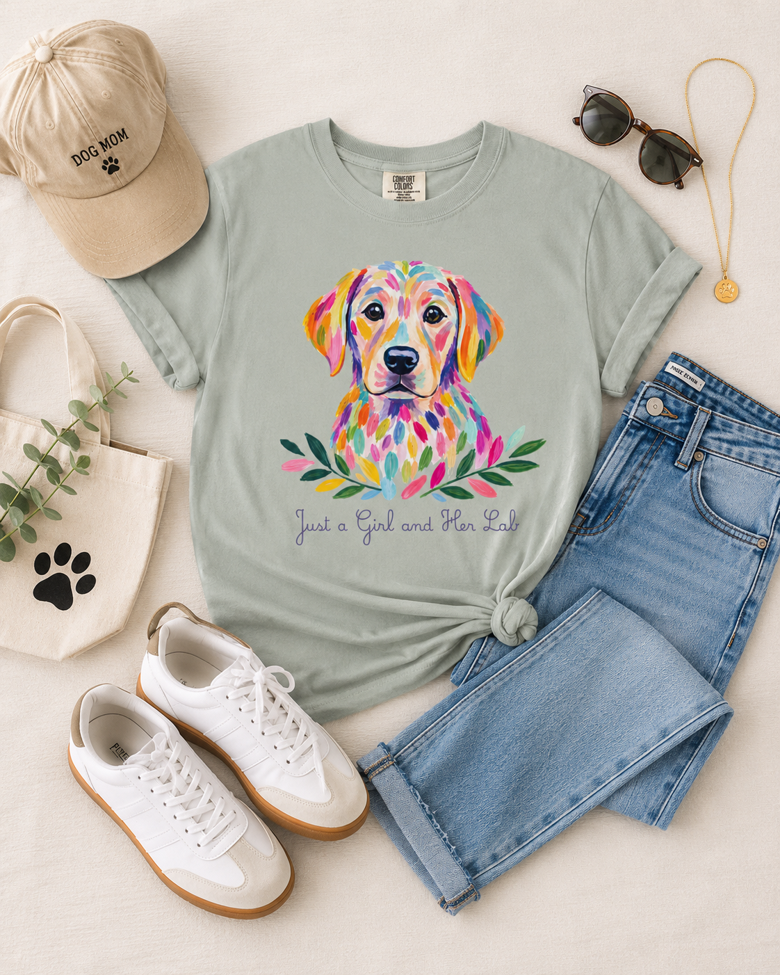 A Girl + Lab Tee - gray