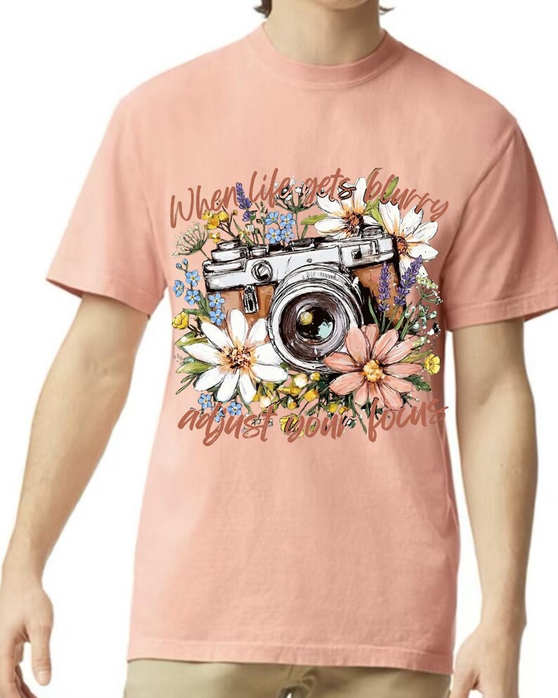 Adjust Your Focus Tee - peachy
