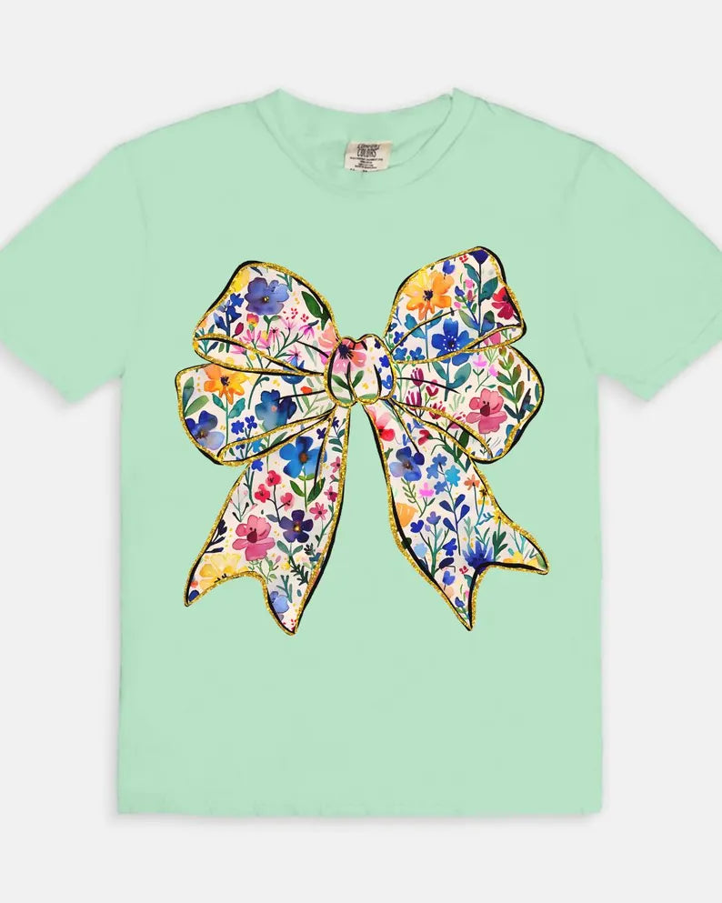 Flower Bow Tee - island reef