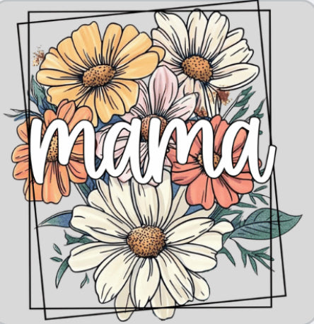 Square Floral Mama DTF Print