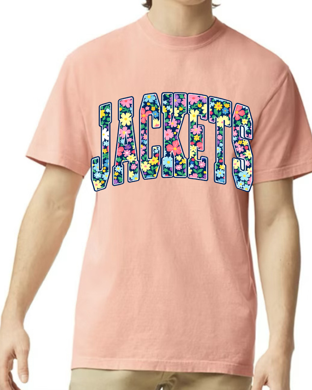 Floral Jackets Tee - peachy