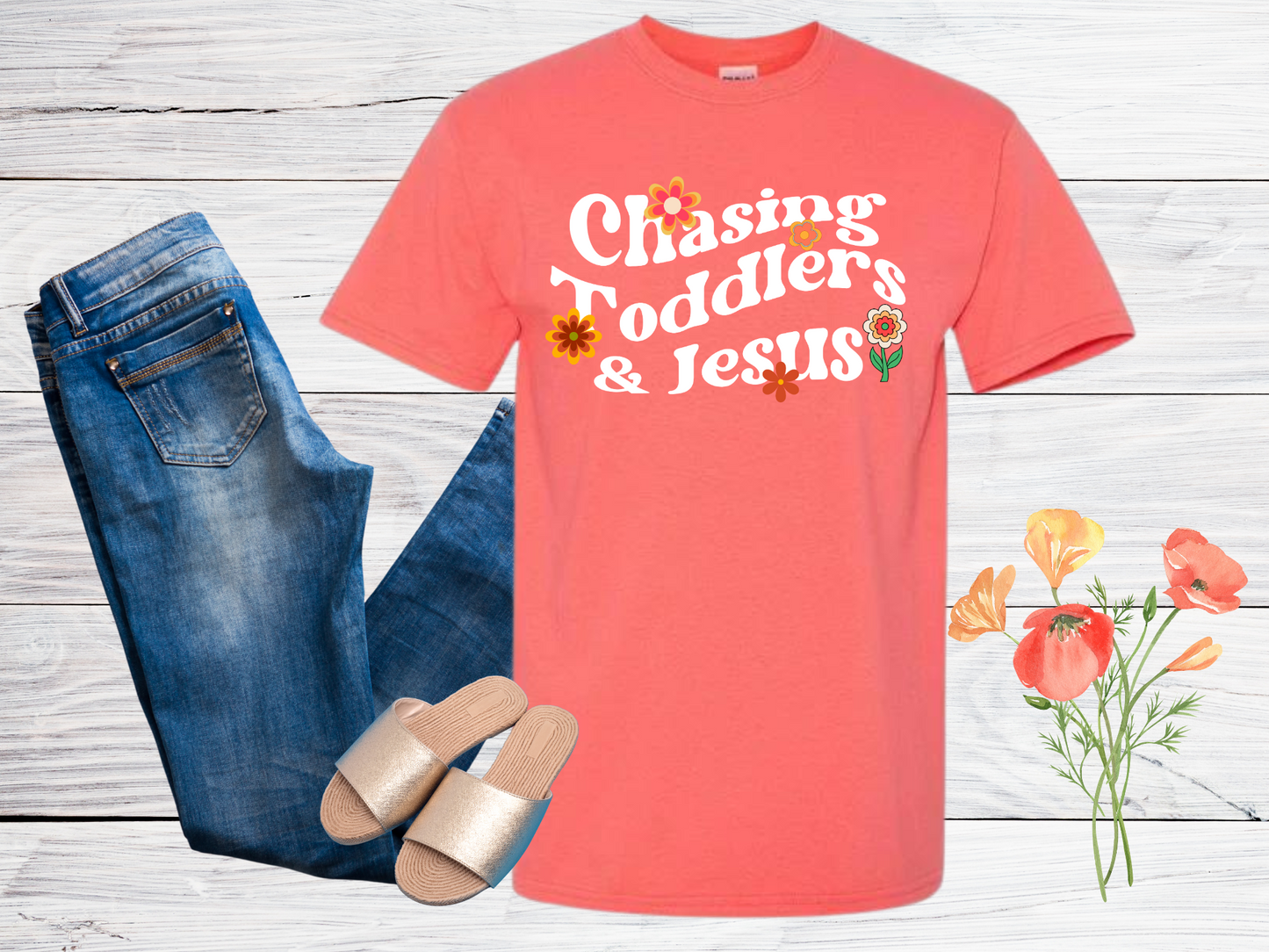 Chasing Toddlers and Jesus T-Shirt