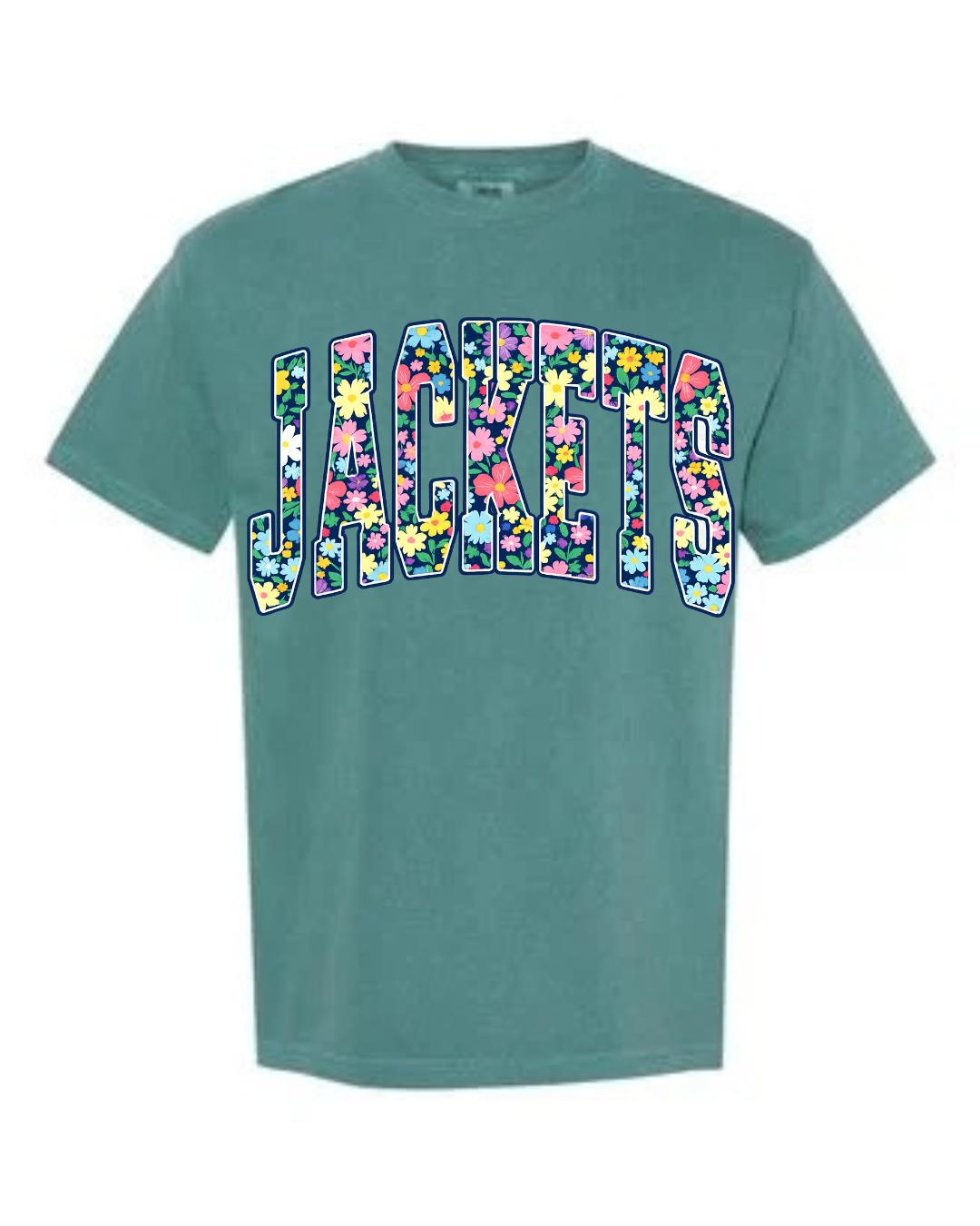 Floral Jackets Tee - emerald