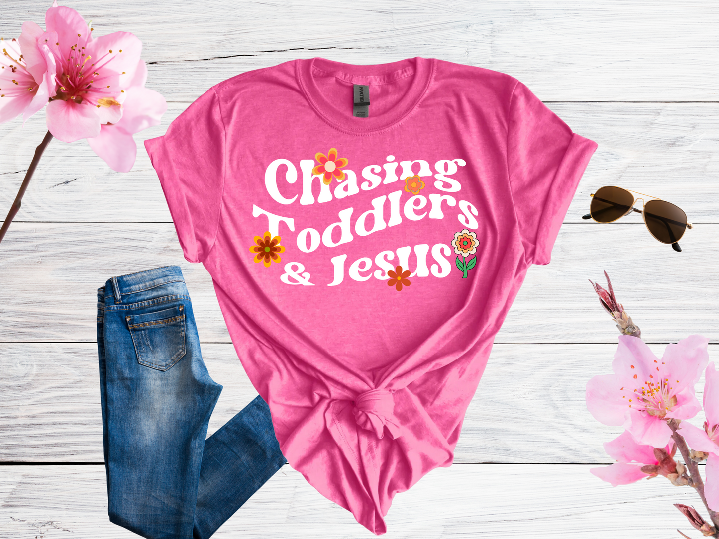 Chasing Toddlers and Jesus T-Shirt