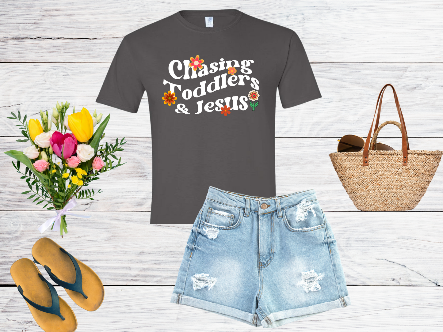 Chasing Toddlers and Jesus T-Shirt
