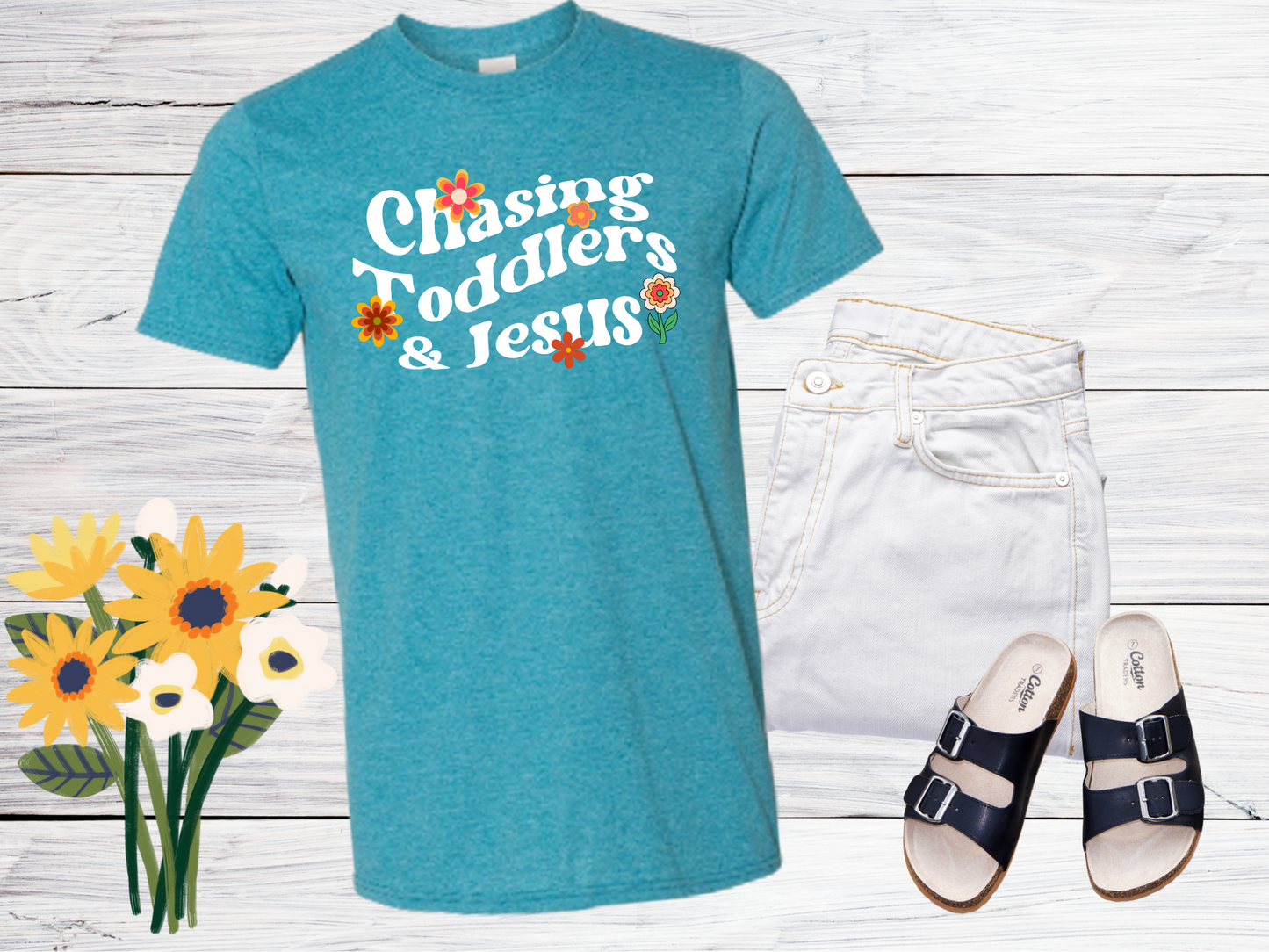 Chasing Toddlers and Jesus T-Shirt