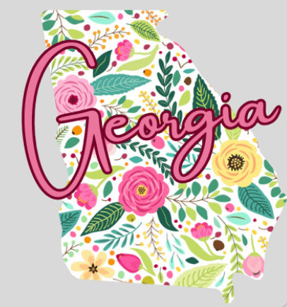 White Background Floral Georgia DTF Print