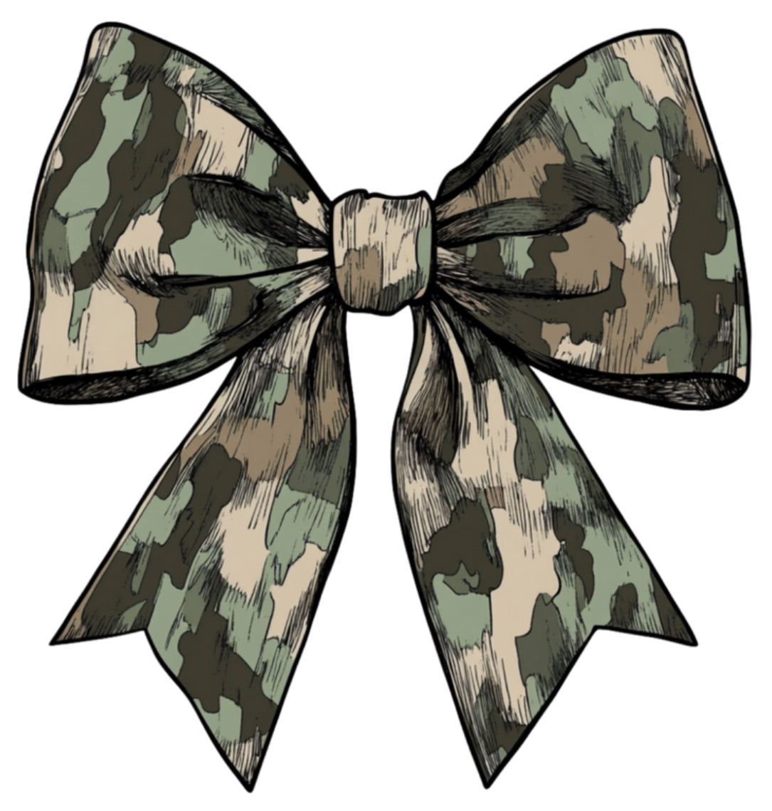 Dark Camo Bow DTF Print