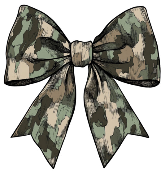 Dark Camo Bow DTF Print