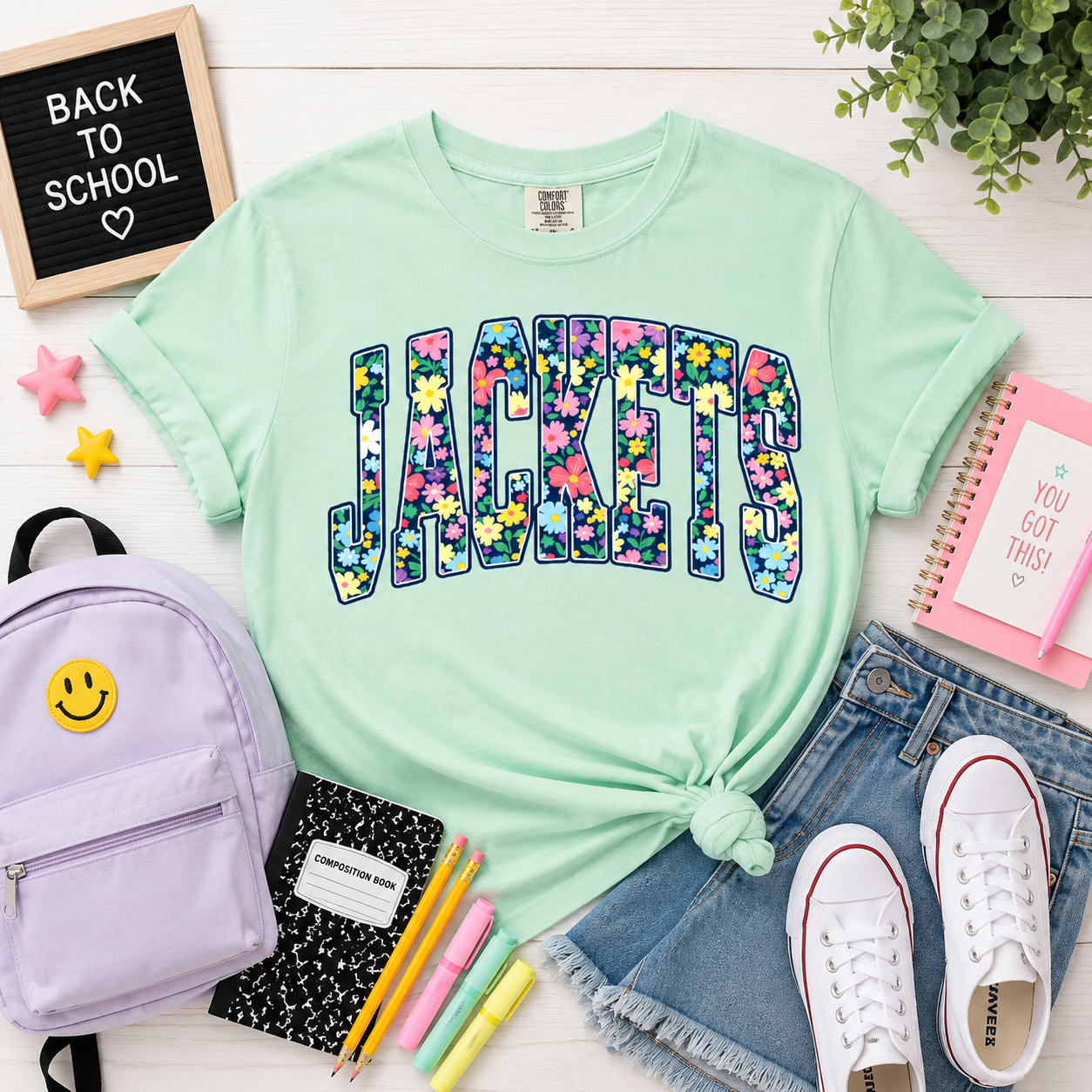 Floral Jackets Tee - island reef