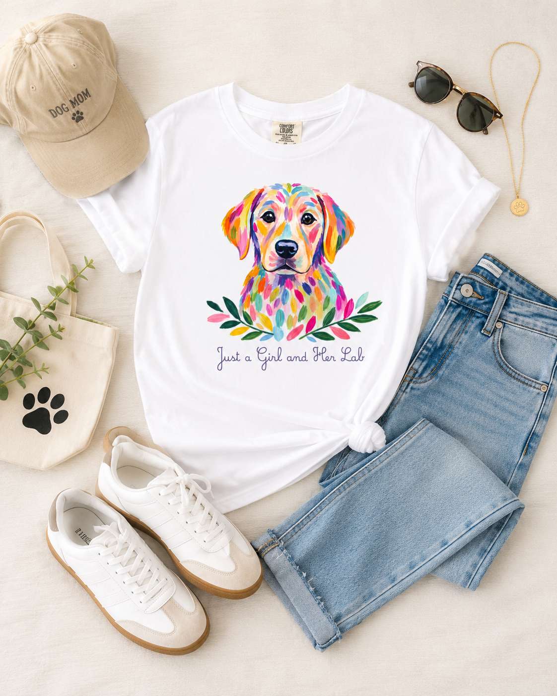 A Girl + Lab Tee - white
