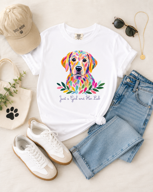 A Girl + Lab Tee - white