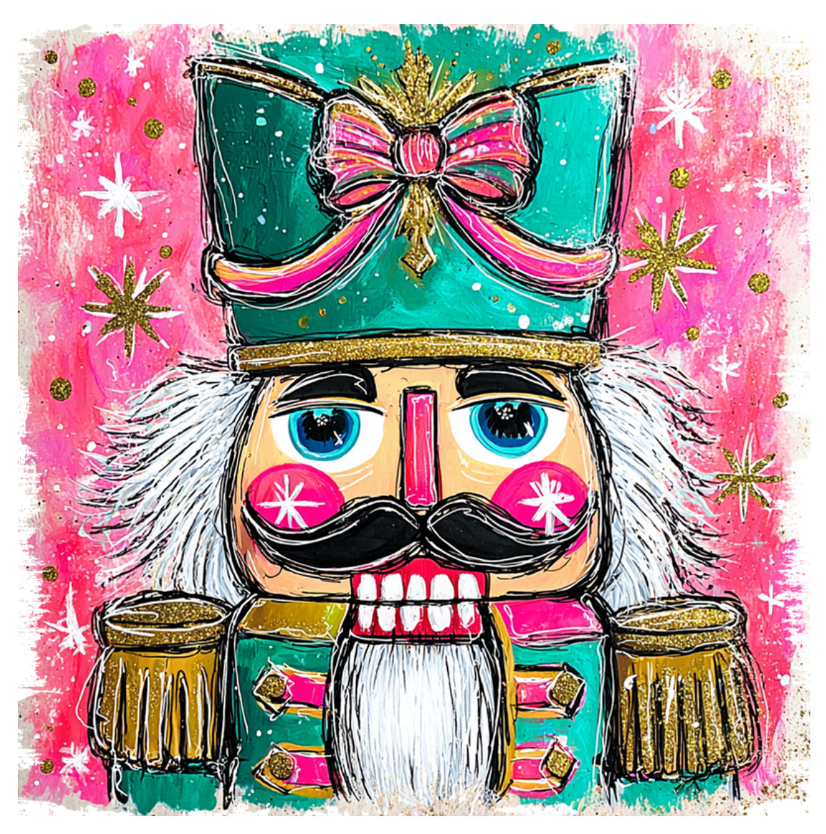 Square Nutcracker DTF Print