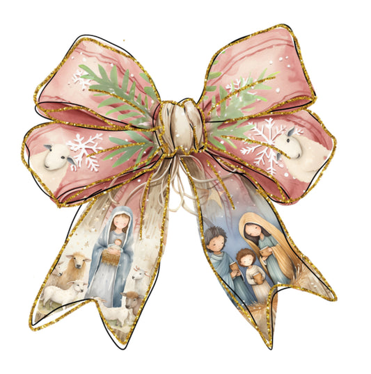 Nativity Bow DTF Print