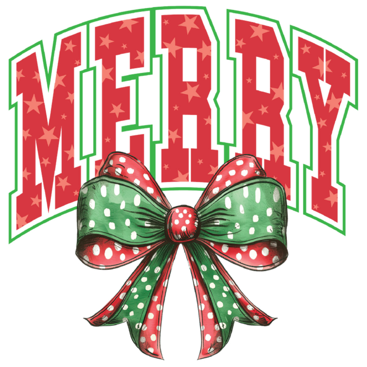 Merry Polka Dot Bow DTF Print