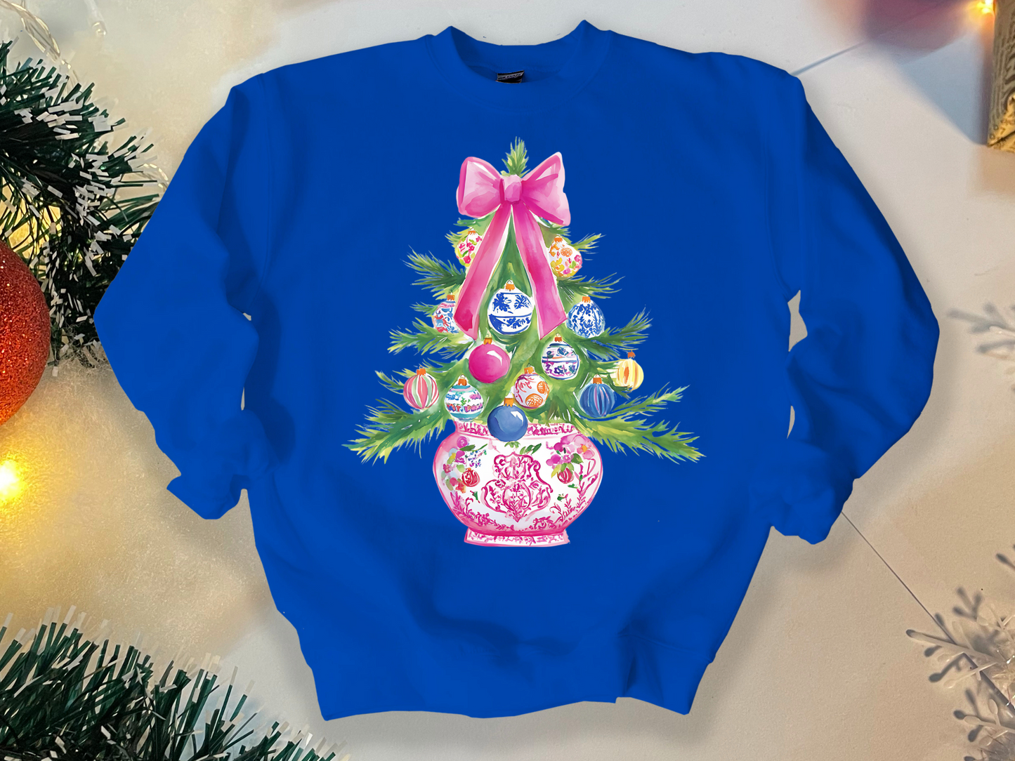 Pink Bow Christmas Tree Shirt