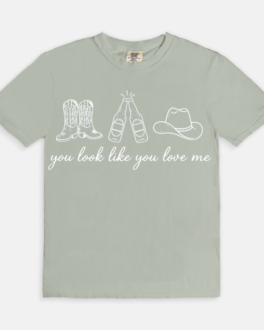 You Look Like You Love Me Tee - gray