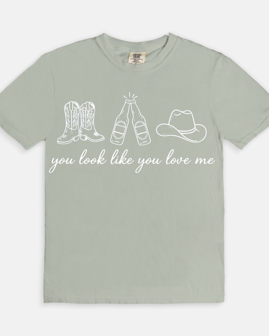 You Look Like You Love Me Tee - gray